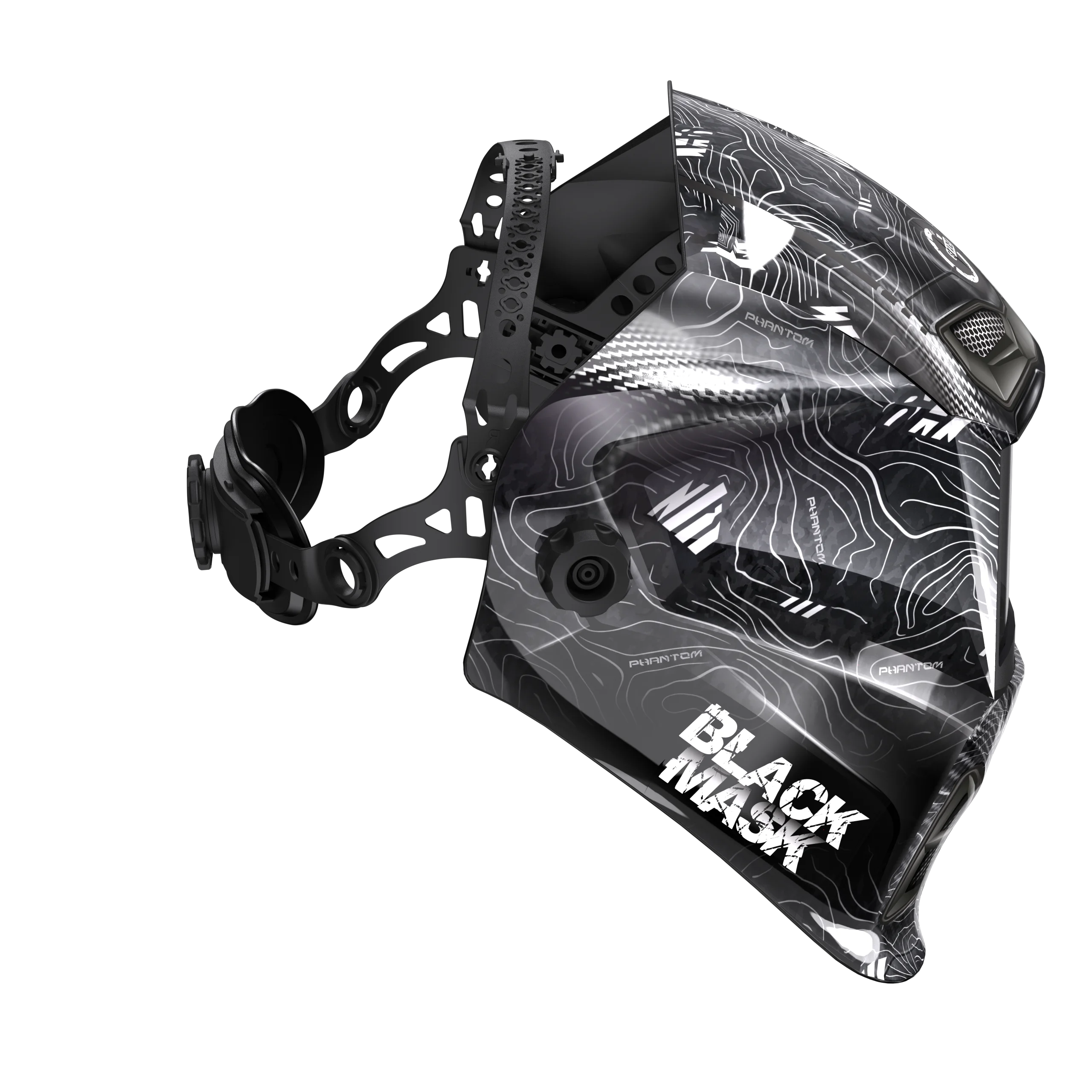 START BLACK MASK АСФ 777 P (с наклейкой PHANTOM) Маска сварщика хамелеон 51ST777PH
