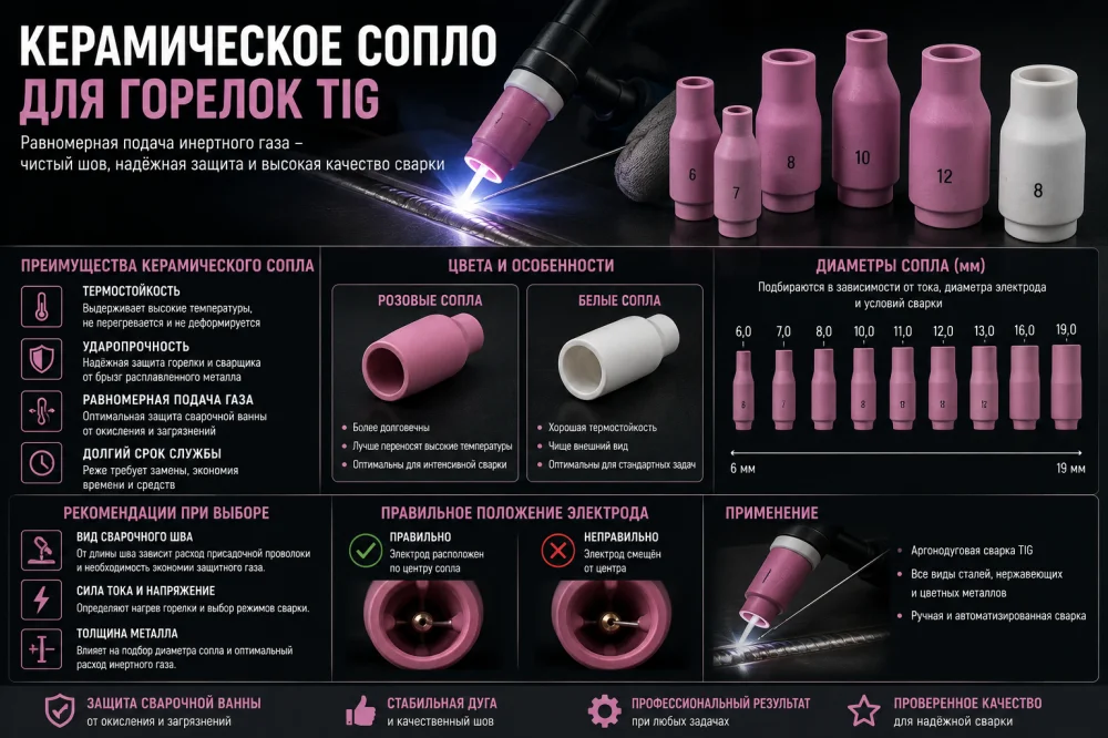 Керамическое сопло для сварки TIG