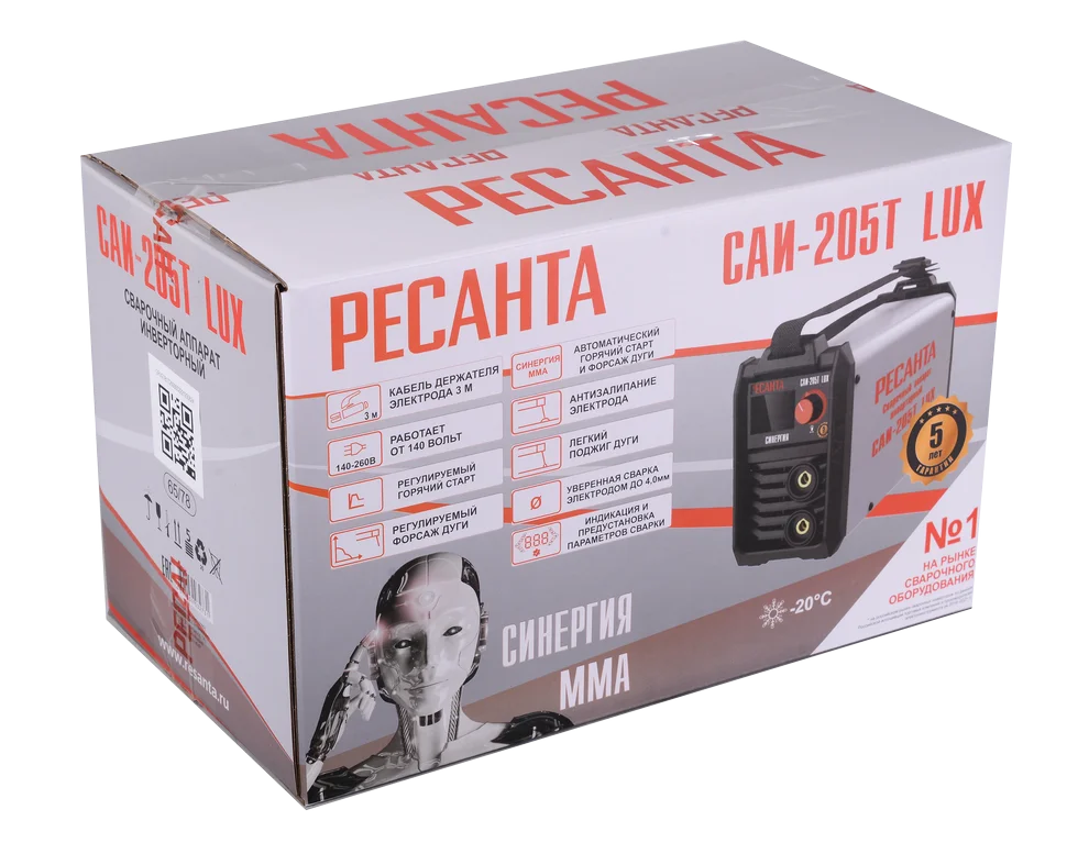 Сварочный аппарат инверторный Ресанта САИ-205Т LUX сварочный аппарат MMA