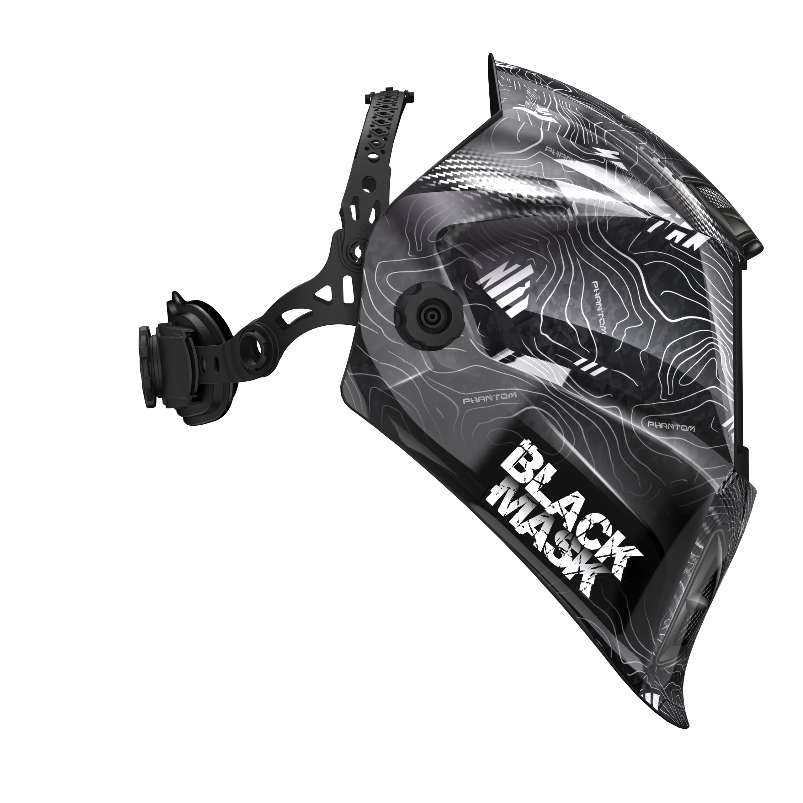 START BLACK MASK АСФ 777 P (с наклейкой PHANTOM) Маска сварщика хамелеон 51ST777PH