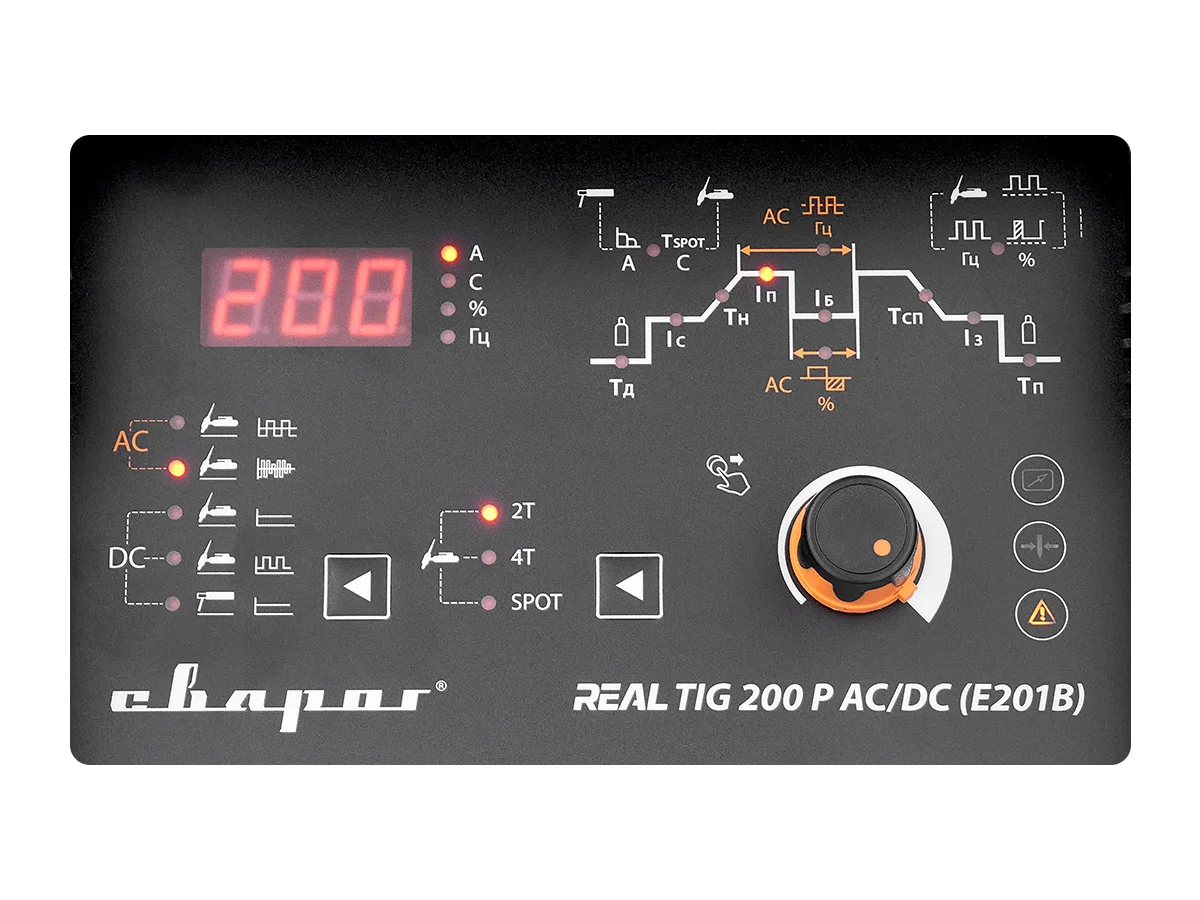 Аргонодуговой сварочный аппарат REAL TIG 200 P AC/DC BLACK (E201B)