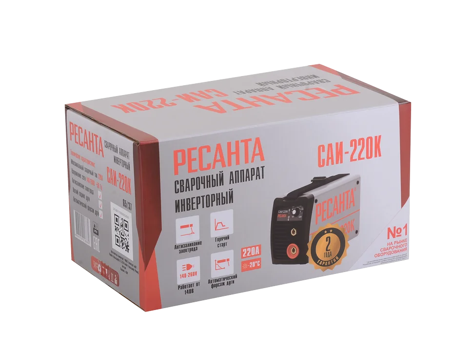 Сварочный аппарат инверторный Ресанта САИ 220К (компакт) сварочный аппарат MMA