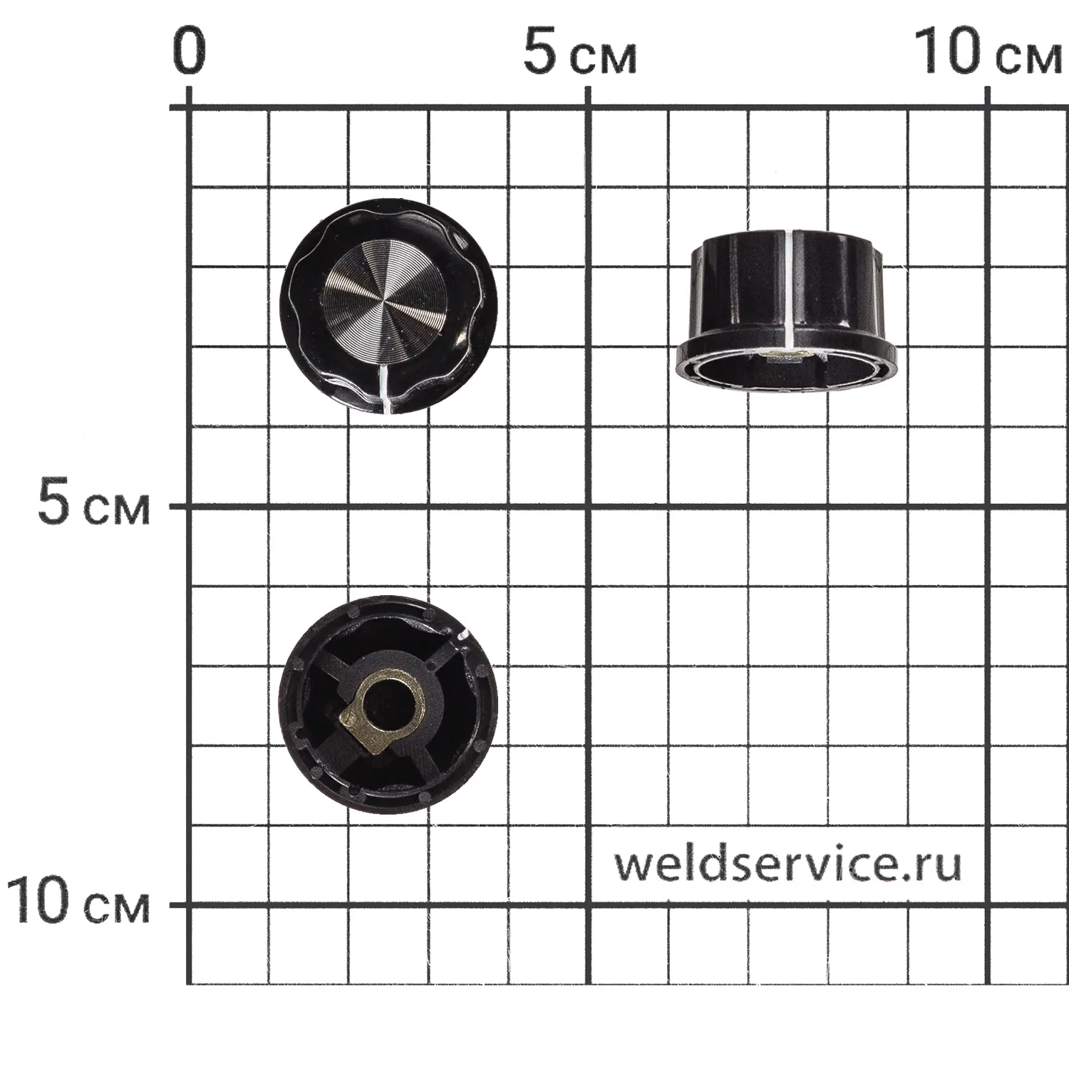 Ручка черная для переменного резистора