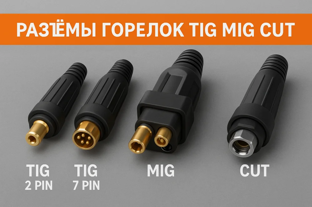 Разъемы горелок TIG MIG CUT