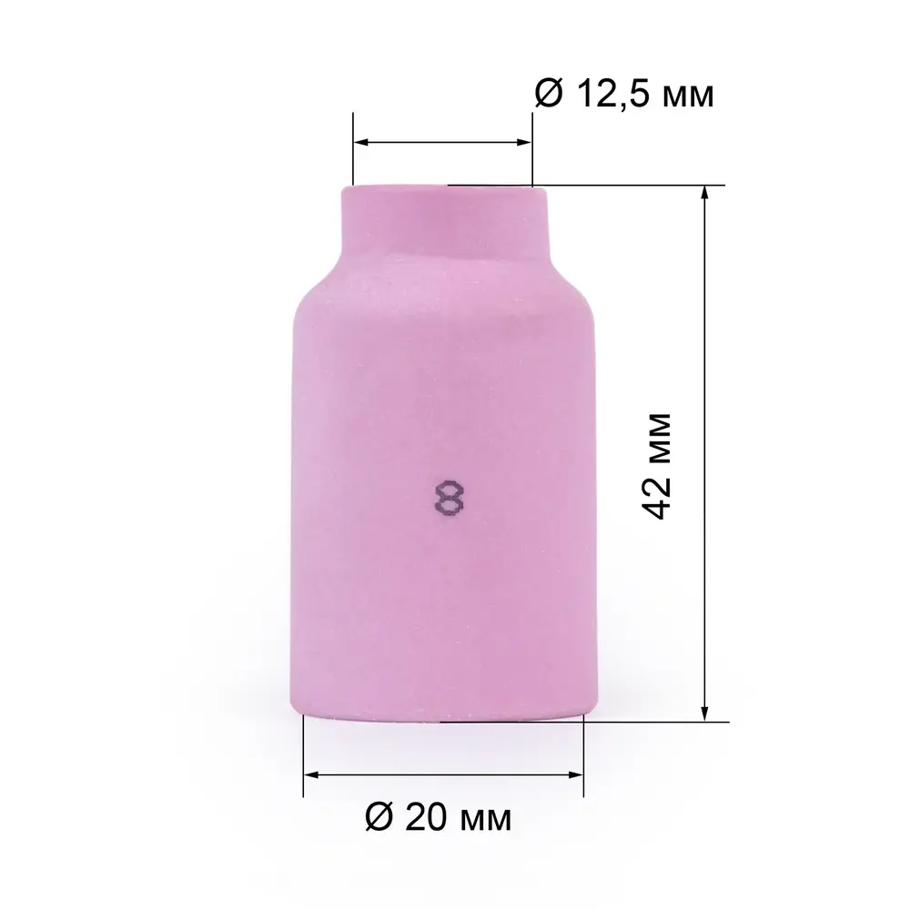 Varteg Сопло керам. 12,5мм №8 газ.линза (701.0424/ТС0035, 42мм, пр-во FoxWeld/КНР)