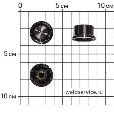 Ручка черная для переменного резистора