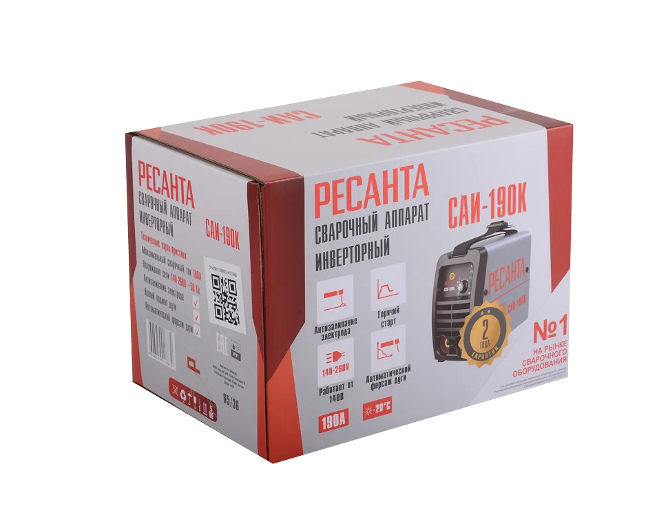 Сварочный аппарат инверторный Ресанта САИ 190К (компакт) сварочный аппарат MMA