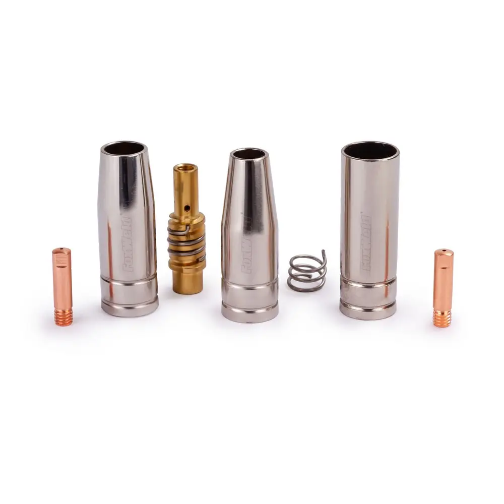 FoxWeld Набор комплектующих MIG-15 (2 наконечника, 3 сопла, 1 спираль к соплу, 1 диффузор газ., для серии UnoMig-15/MB-15AK/TBI-150/ERGOPLUS 15, пр-во FoxWeld/КНР)