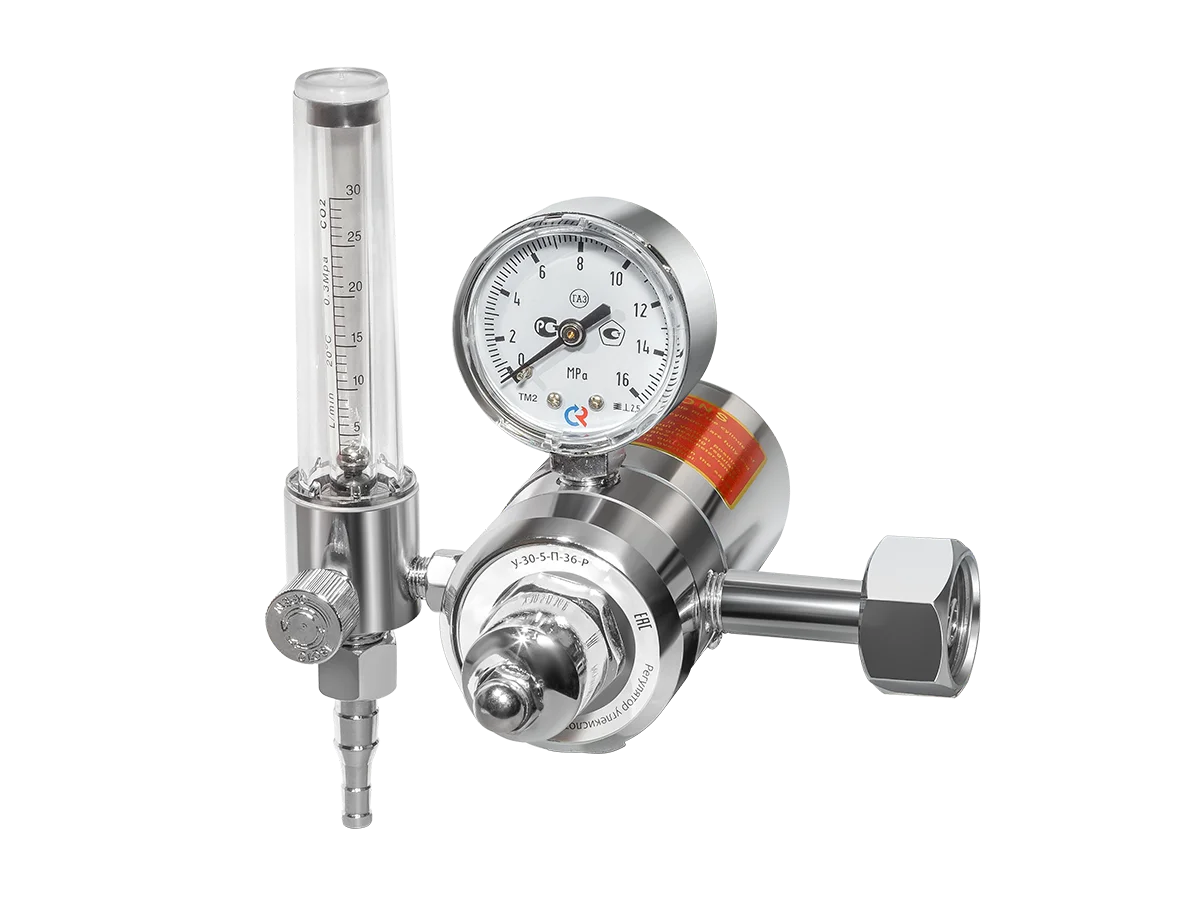 Регулятор углекислотный У-30-5-П-36-Р с подогревателем на 36В