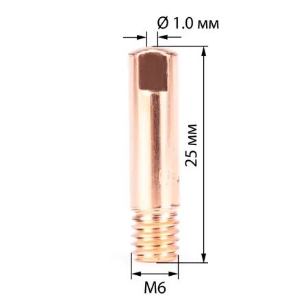 Наконечник М6х25х1.0 прямой  (AL) (141.0006/MD0009-60) VARTEG