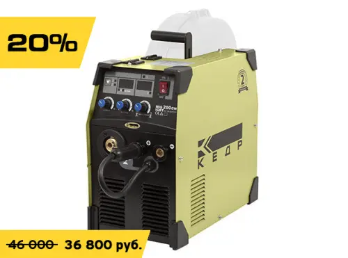 Полуавтомат  КЕДР MIG-200GW без кожуха (220В, 40–200А)