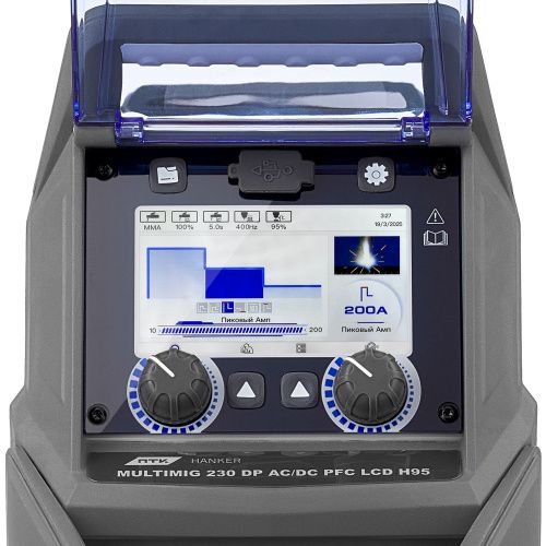 ПТК HANKER MIG 230 DP AC/DC PFC LCD H95 фото сварочного полуавтомата с двойным импульсом и AC DC
